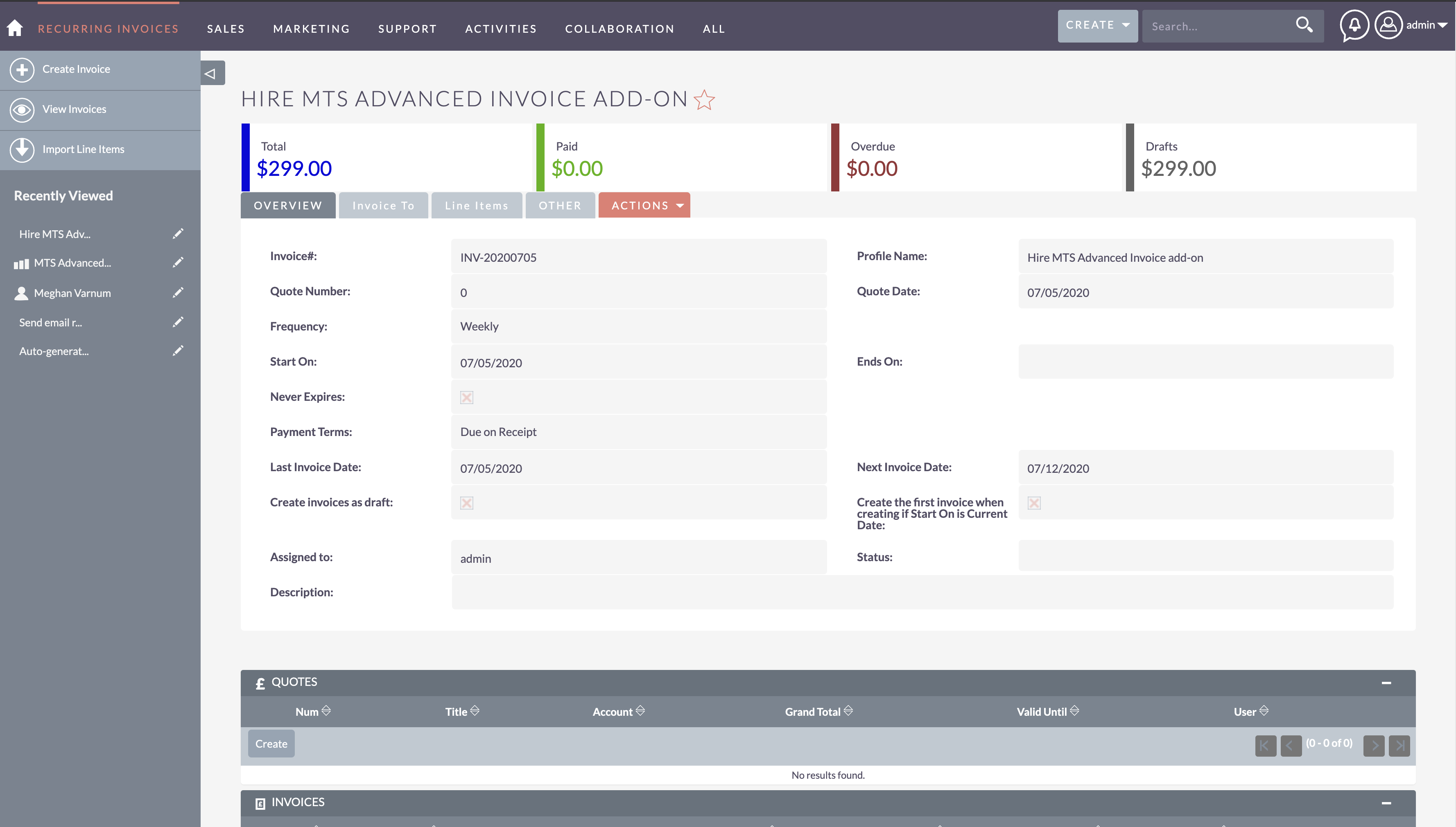 MTS Advanced Invoice screenshot #1