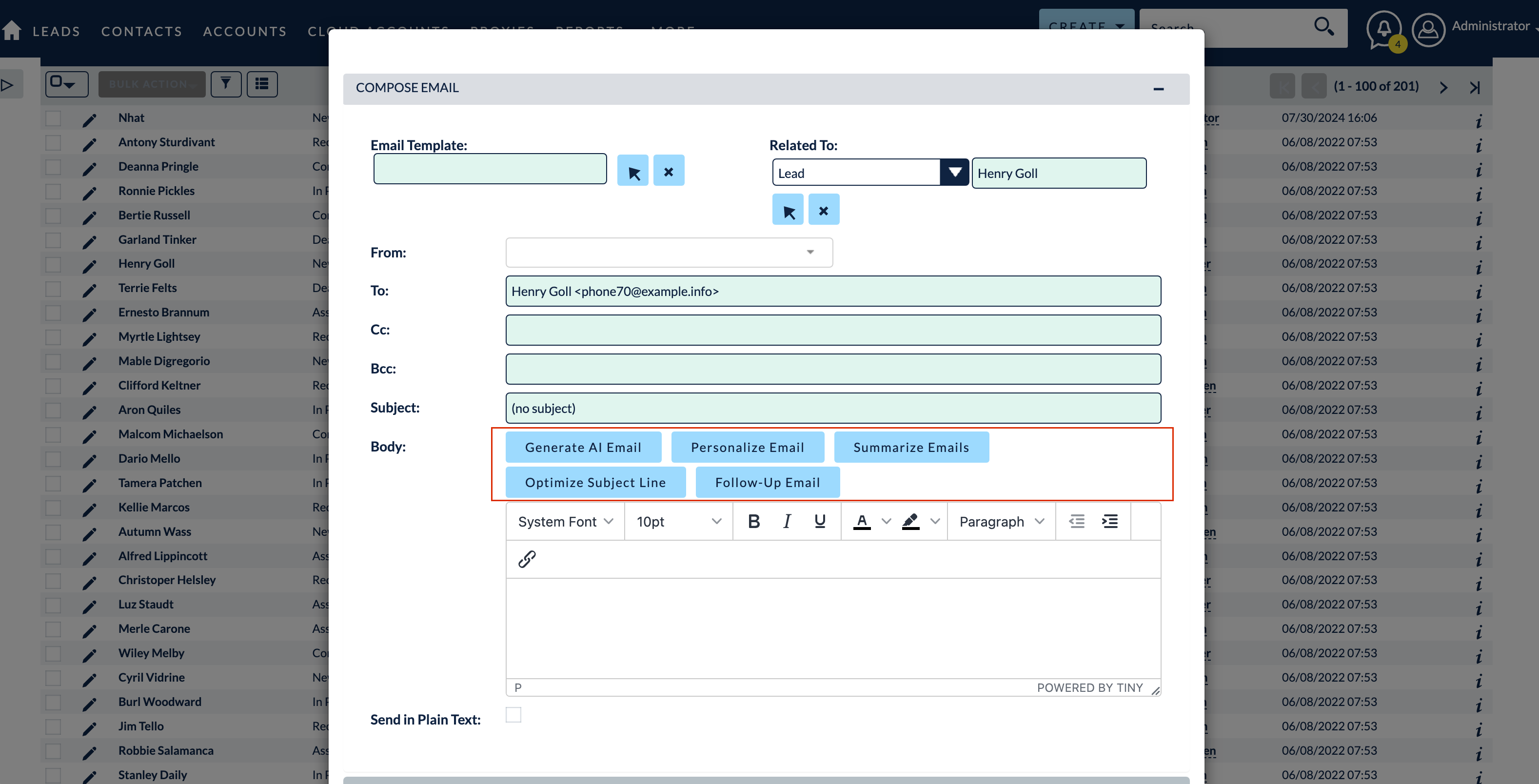 MTS AI Email Writer screenshot #1