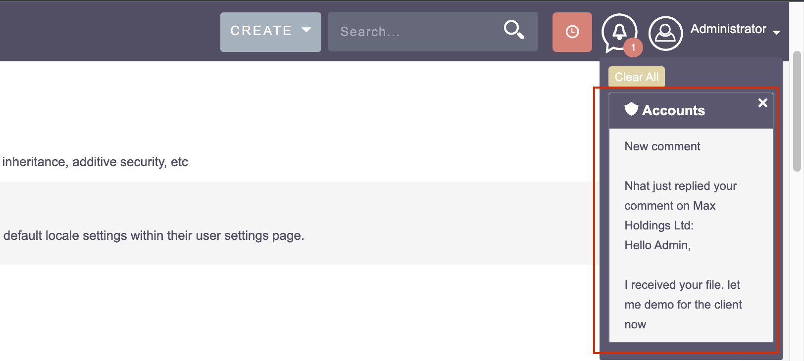 MTS SuiteCRM Comment screenshot #1