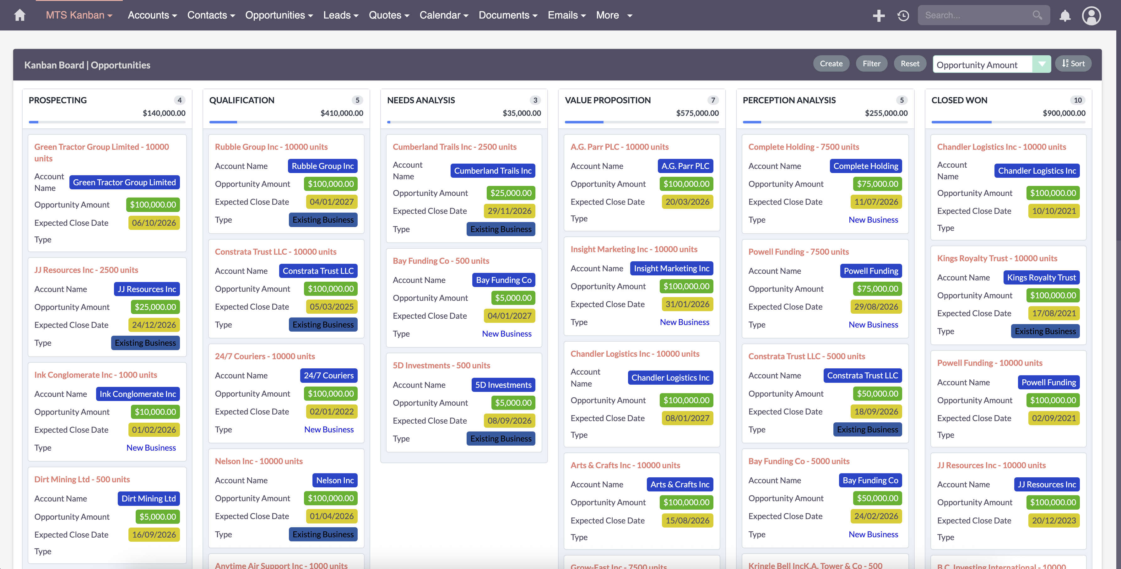 MTS Kanban for SuiteCRM screenshot #1