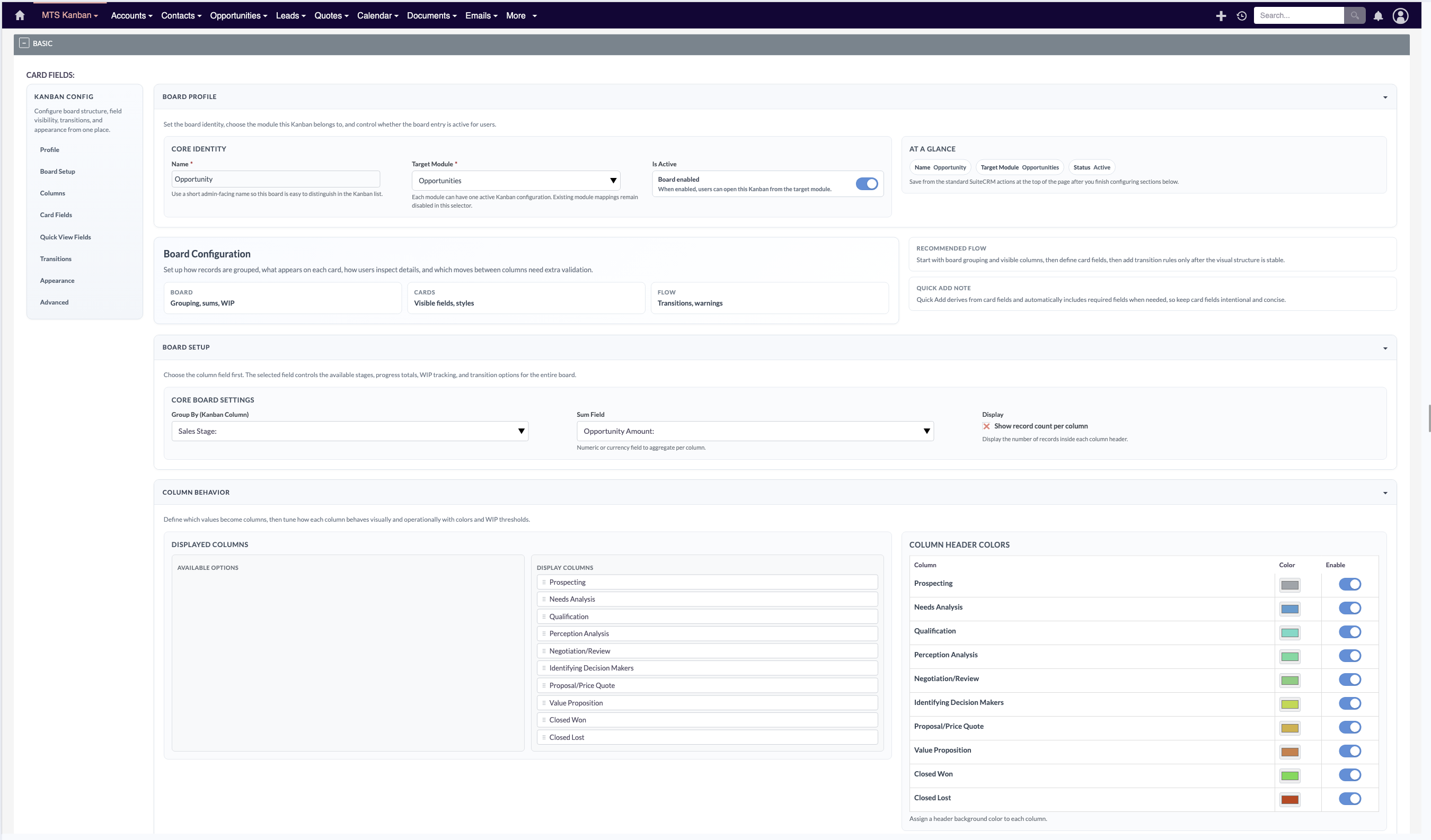 MTS Kanban for SuiteCRM screenshot #8