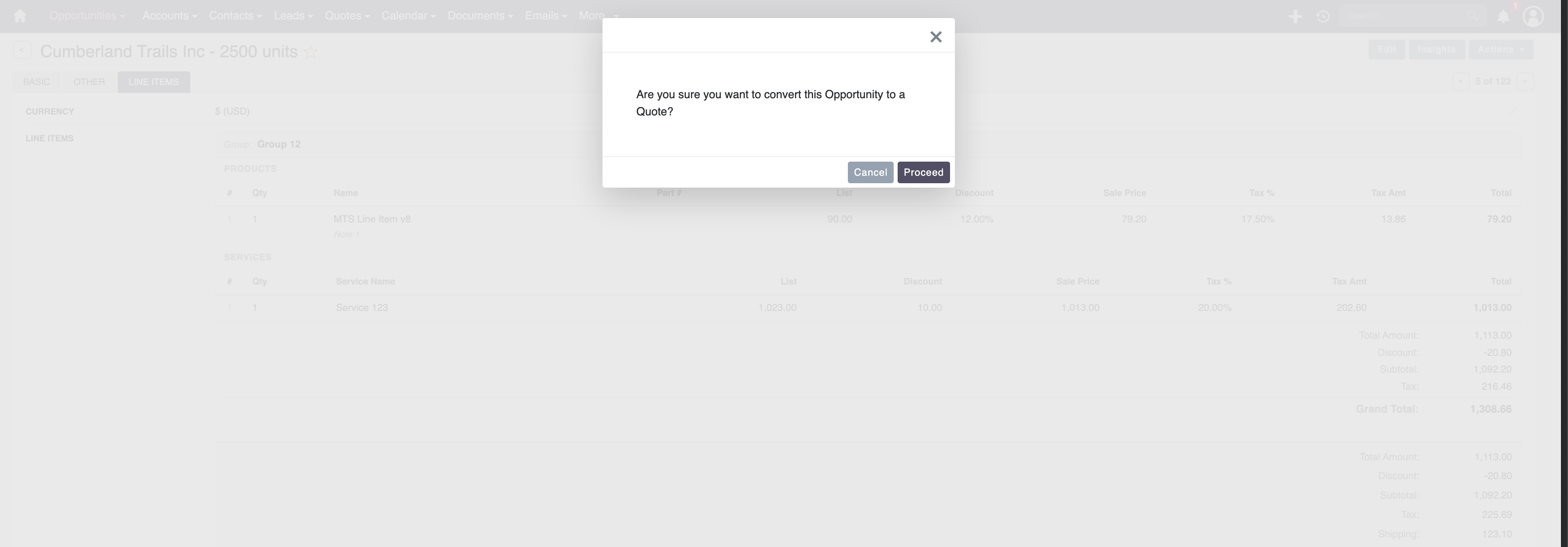 MTS Opportunity Line Items screenshot #9