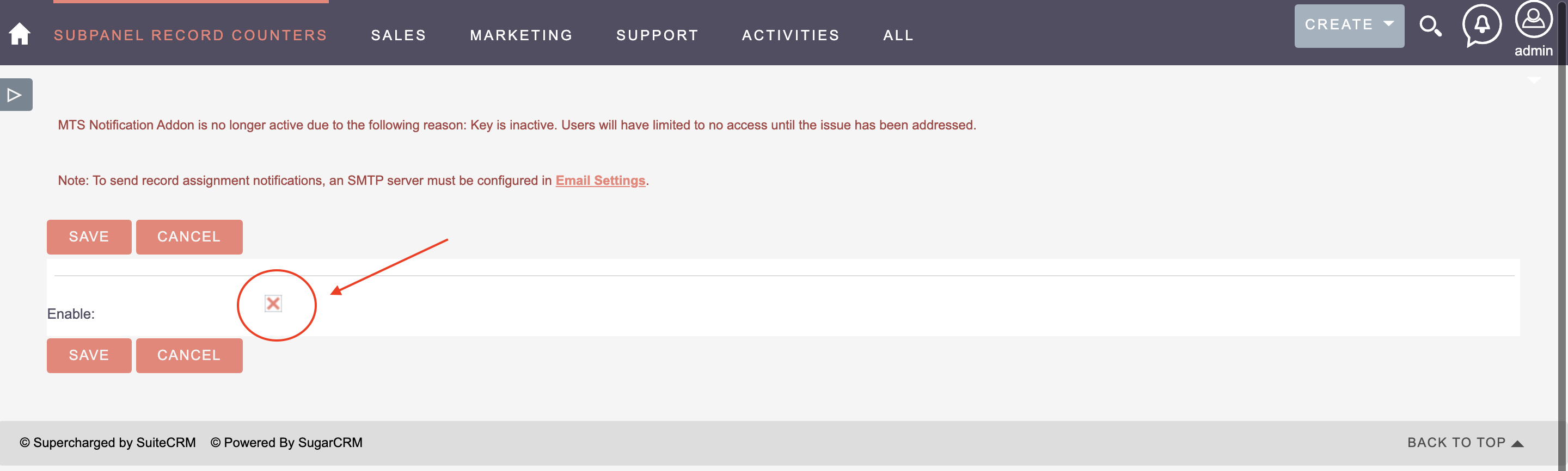 MTS Subpanel Record Counter screenshot #2