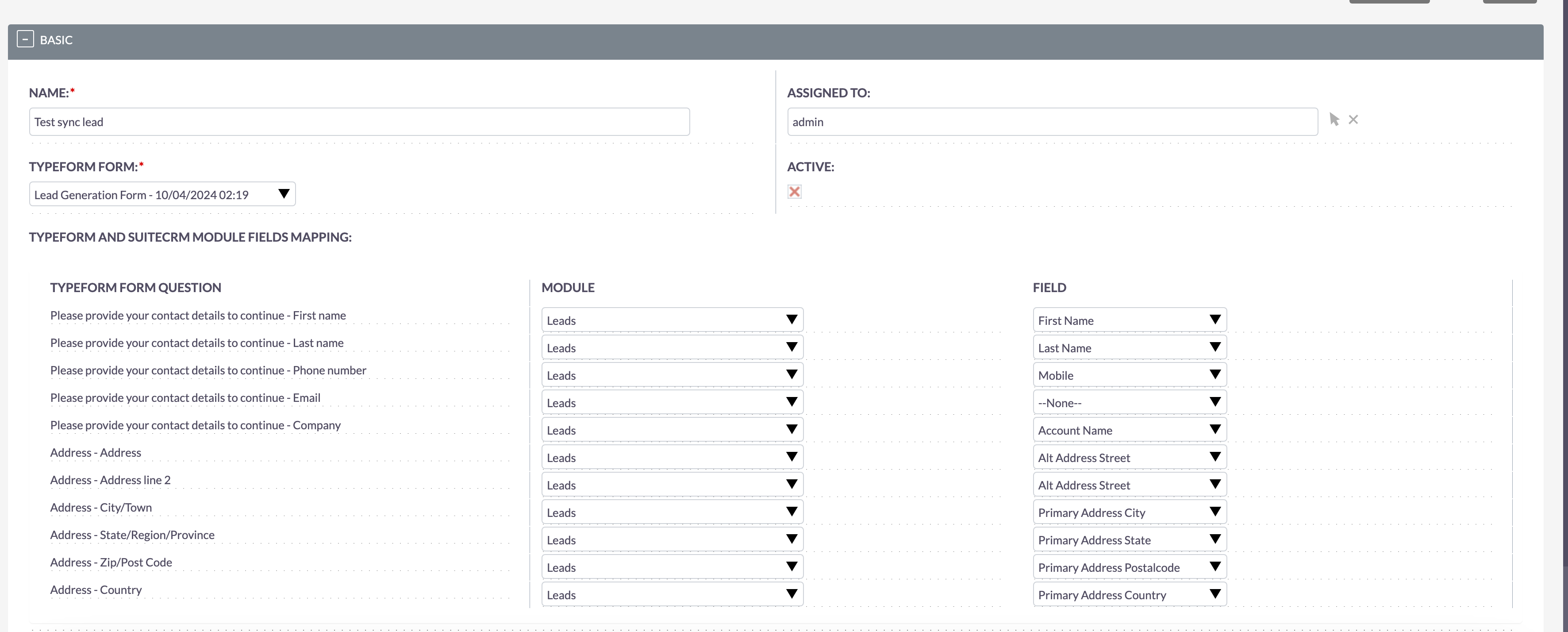 MTS Typeform Integration screenshot #2